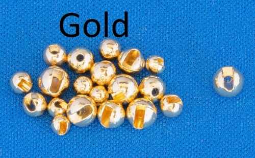 Veniard Tungsten Beads Slotted 4mm Medium Gold Fly Tying Materials